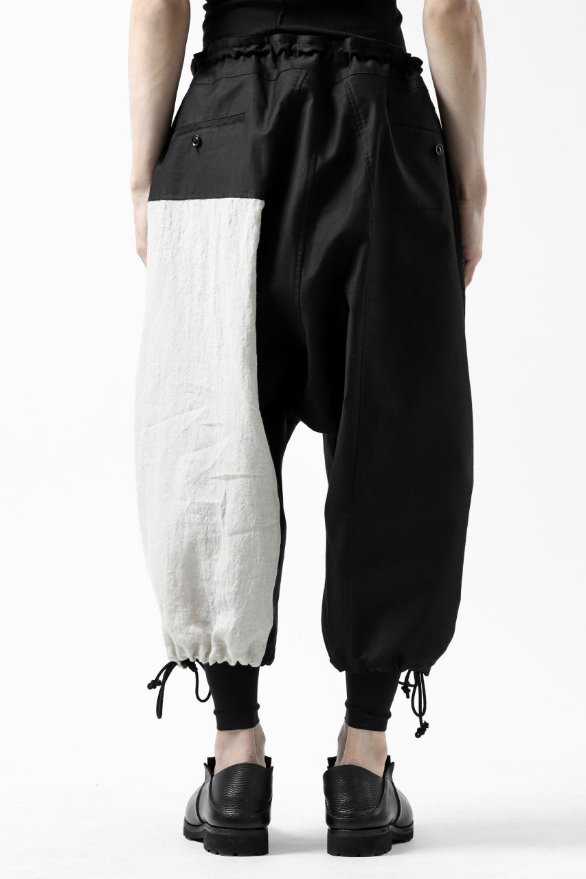 Load image into Gallery viewer, Y's BANG ON! No.150 SAROUEL HALF PANTS / CO TWILL + LI (BLACK)