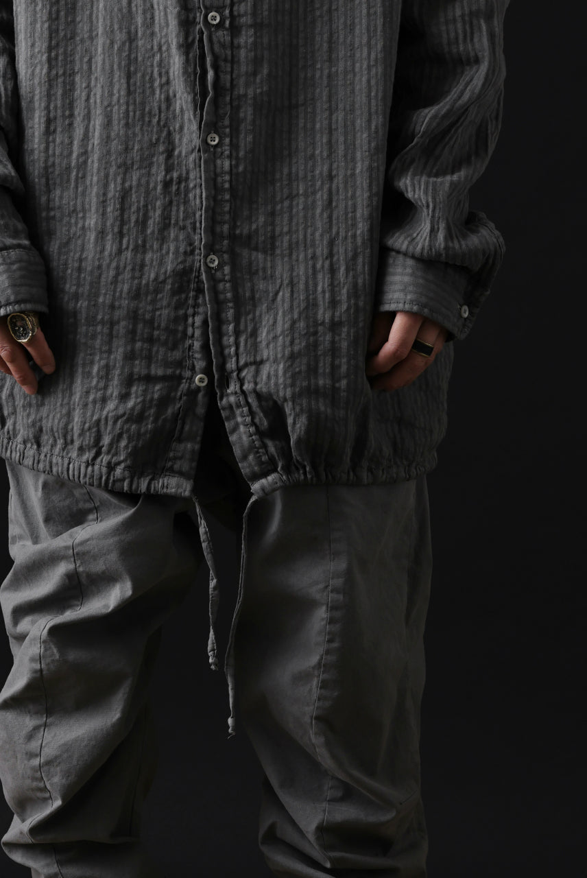 Load image into Gallery viewer, daub STRIPE LONG SHIRT / COLD DYED SOFT TWILL (GREY)