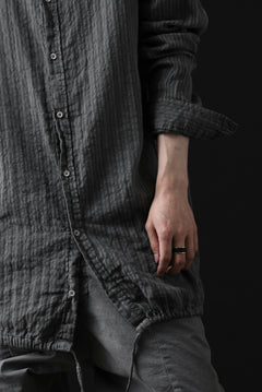 Load image into Gallery viewer, daub STRIPE LONG SHIRT / COLD DYED SOFT TWILL (GREY)