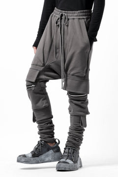 画像をギャラリービューアに読み込む, A.F ARTEFACT FLAP ZIP SARROUEL SKINNY PANTS / COTTON SWEAT (GREY)