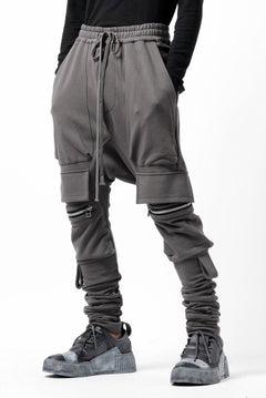 画像をギャラリービューアに読み込む, A.F ARTEFACT FLAP ZIP SARROUEL SKINNY PANTS / COTTON SWEAT (GREY)