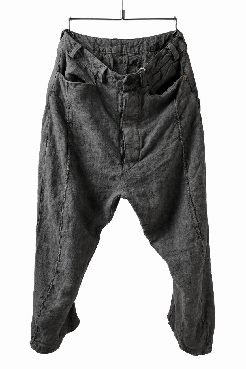 画像をギャラリービューアに読み込む, _vital curved narrow pants / japanese-ink dyed linen (GREY)