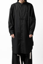 画像をギャラリービューアに読み込む, Y's STAND COLLAR LONG SHIRT / THIN TWILL (BLACK)
