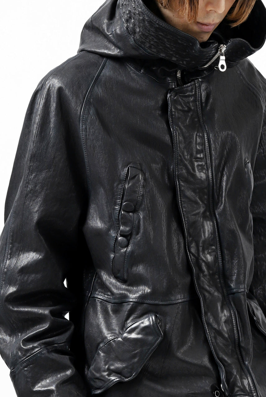Load image into Gallery viewer, ISAMU KATAYAMA BACKLASH N-3B FLIGHT JACKET / GOAT LEATHER (GARMENT + SPRAY DYED BLACK)