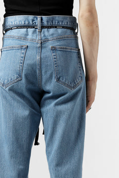 Load image into Gallery viewer, FACETASM CROPPED PRINT DENIM PANTS (INDIGO)