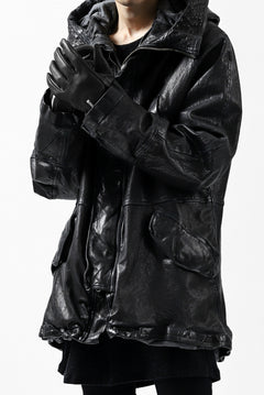 Load image into Gallery viewer, ISAMU KATAYAMA BACKLASH N-3B FLIGHT JACKET / GOAT LEATHER (GARMENT + SPRAY DYED BLACK)
