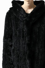 Load image into Gallery viewer, ISAMU KATAYAMA BACKLASH HOODIE KNIT BLOUSON / RABIT FUR (BLACK)