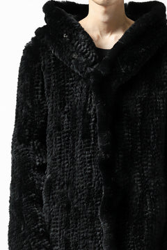Load image into Gallery viewer, ISAMU KATAYAMA BACKLASH HOODIE KNIT BLOUSON / RABIT FUR (BLACK)