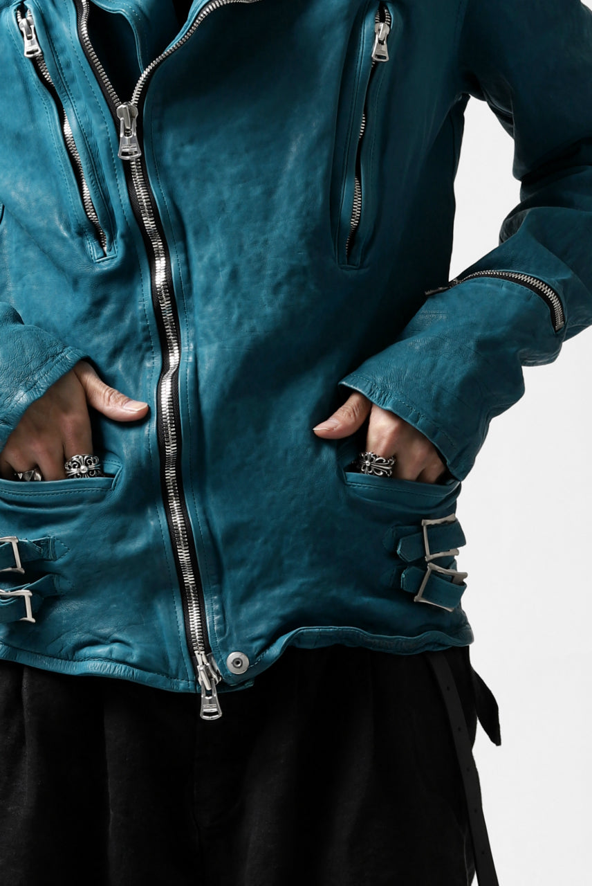 Load image into Gallery viewer, ISAMU KATAYAMA BACKLASH exclusive DOUBLE RIDERS JACKET / JP-CALF GARMENT WASHED (BLACK)