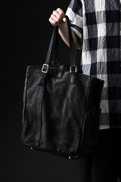 Load image into Gallery viewer, ISAMU KATAYAMA BACKLASH TOTE BAG / DOUBLE SHOULDER OBJECT DYED (BLACK) ※