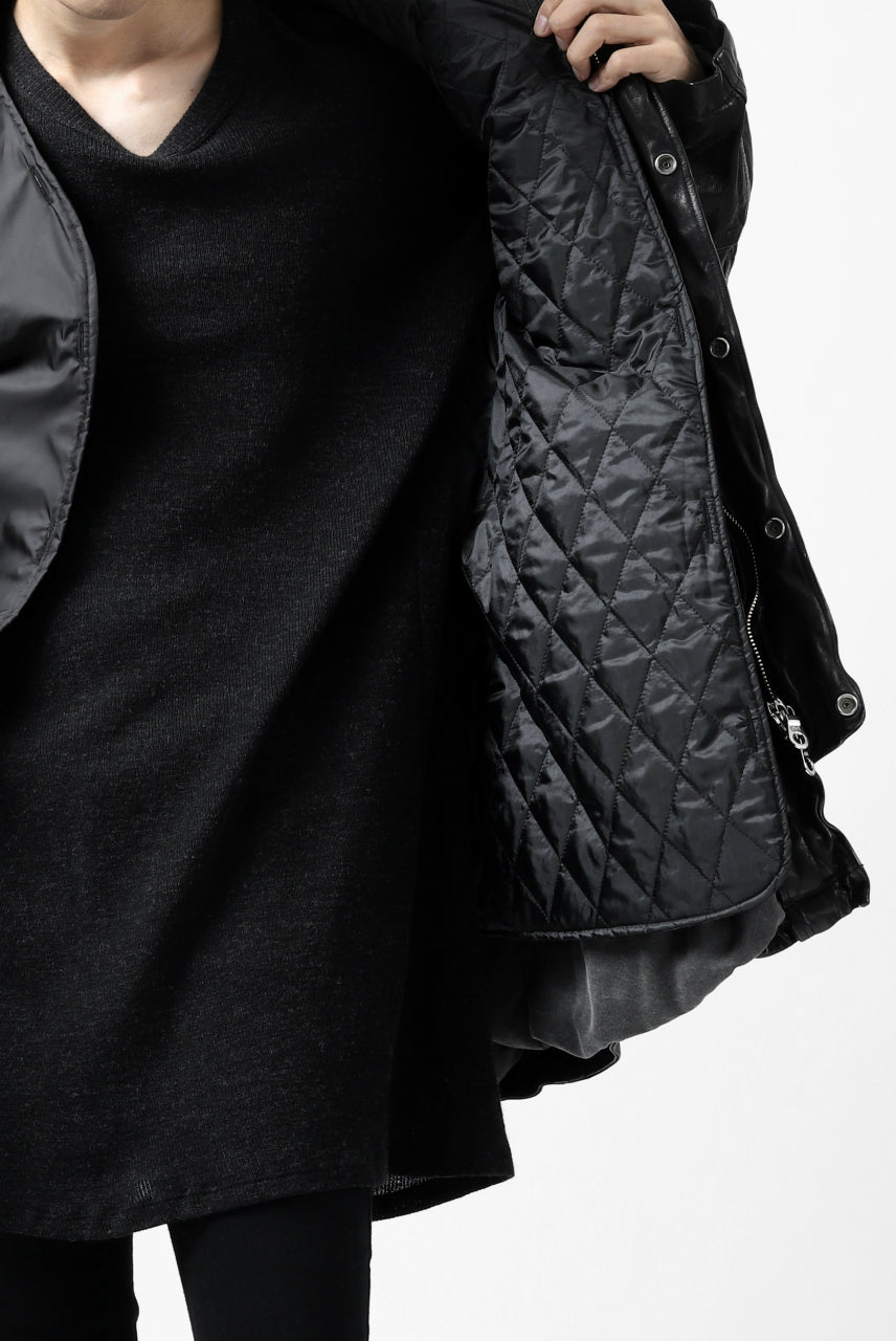 Load image into Gallery viewer, ISAMU KATAYAMA BACKLASH N-3B FLIGHT JACKET / GOAT LEATHER (GARMENT + SPRAY DYED BLACK)