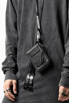 画像をギャラリービューアに読み込む, BORIS BIDJAN SABERI LEATHER WALLET with NECK STRAP / VEG TAN HORSE SKIN "WALLET2-F251" (BLACK)