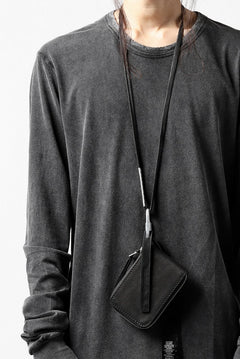 画像をギャラリービューアに読み込む, BORIS BIDJAN SABERI LEATHER WALLET with NECK STRAP / VEG TAN HORSE SKIN "WALLET2-F251" (BLACK)
