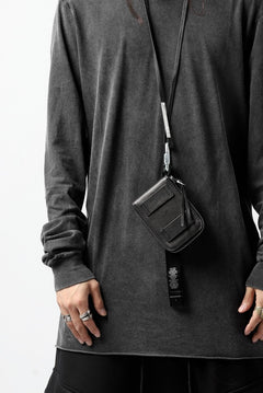 画像をギャラリービューアに読み込む, BORIS BIDJAN SABERI LEATHER WALLET with NECK STRAP / VEG TAN HORSE SKIN "WALLET2-F251" (BLACK)
