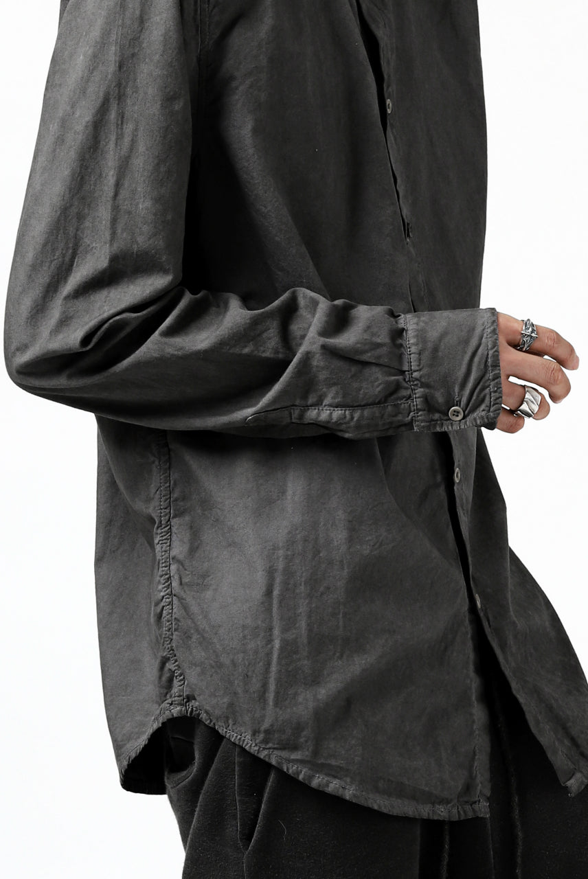 画像をギャラリービューアに読み込む, daub PLAIN COLLAR SHIRT / COLD DYED ORGANIC COTTON (DARK GREY)