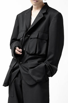 Load image into Gallery viewer, Y's BANG ON! No.163 GABARDINE SOLID POCKET JACKET (BLACK)