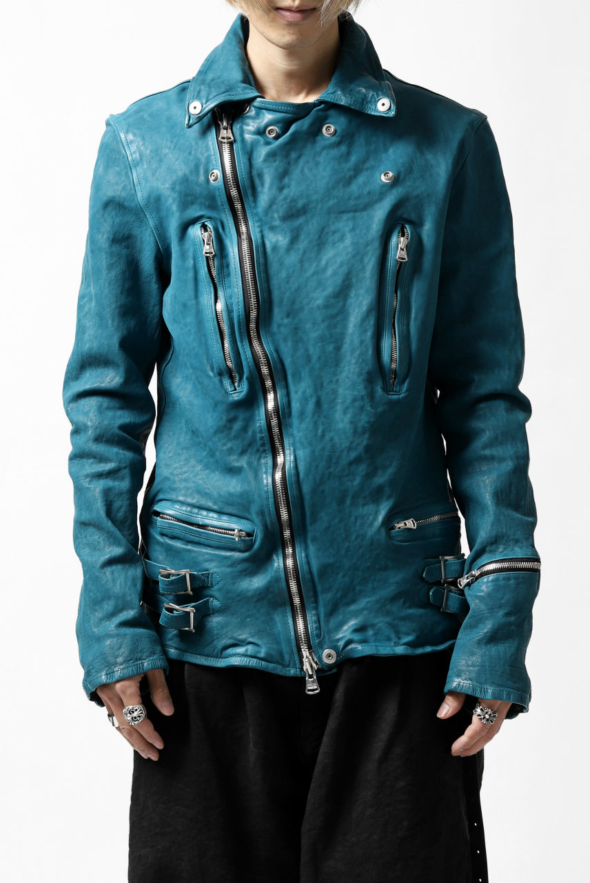 Load image into Gallery viewer, ISAMU KATAYAMA BACKLASH exclusive DOUBLE RIDERS JACKET / JP-CALF GARMENT WASHED (BLACK)