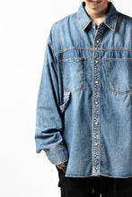 Load image into Gallery viewer, mastermind JAPAN WORK SHIRT / LIGHT OZ DENIM (INDIGO)