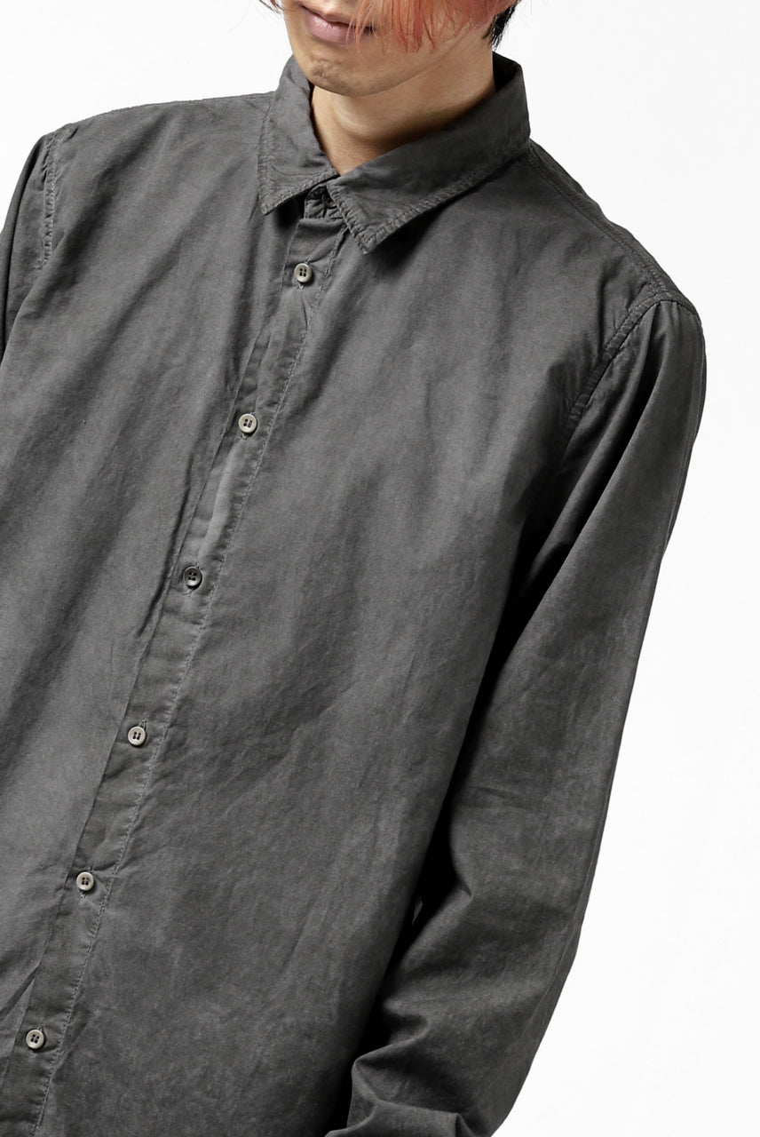 画像をギャラリービューアに読み込む, daub PLAIN COLLAR SHIRT / COLD DYED ORGANIC COTTON (DARK GREY)