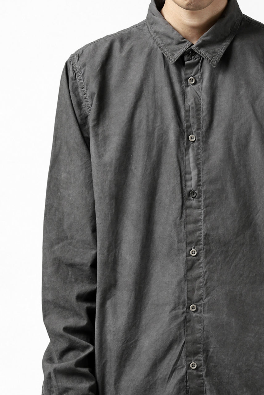 画像をギャラリービューアに読み込む, daub PLAIN COLLAR SHIRT / COLD DYED ORGANIC COTTON (DARK GREY)