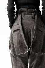 画像をギャラリービューアに読み込む, KLASICA BARREL-TWEED SUSPENDER TROUSERS / OFF TWEED WOOL (MIX)