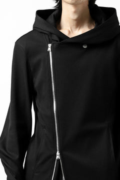 Load image into Gallery viewer, ISAMU KATAYAMA BACKLASH HOODED RIDERS BLOUSON / STRETCH RAYON SILK (BLACK)