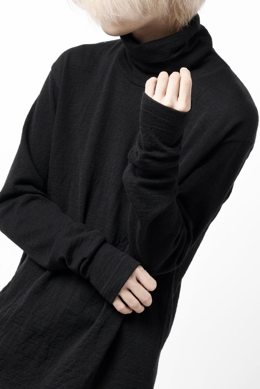 画像をギャラリービューアに読み込む, KLASICA SMOKE SMOOTH TURTLE NECK PULL / JACQUARD KNIT JERSEY (BLACK)