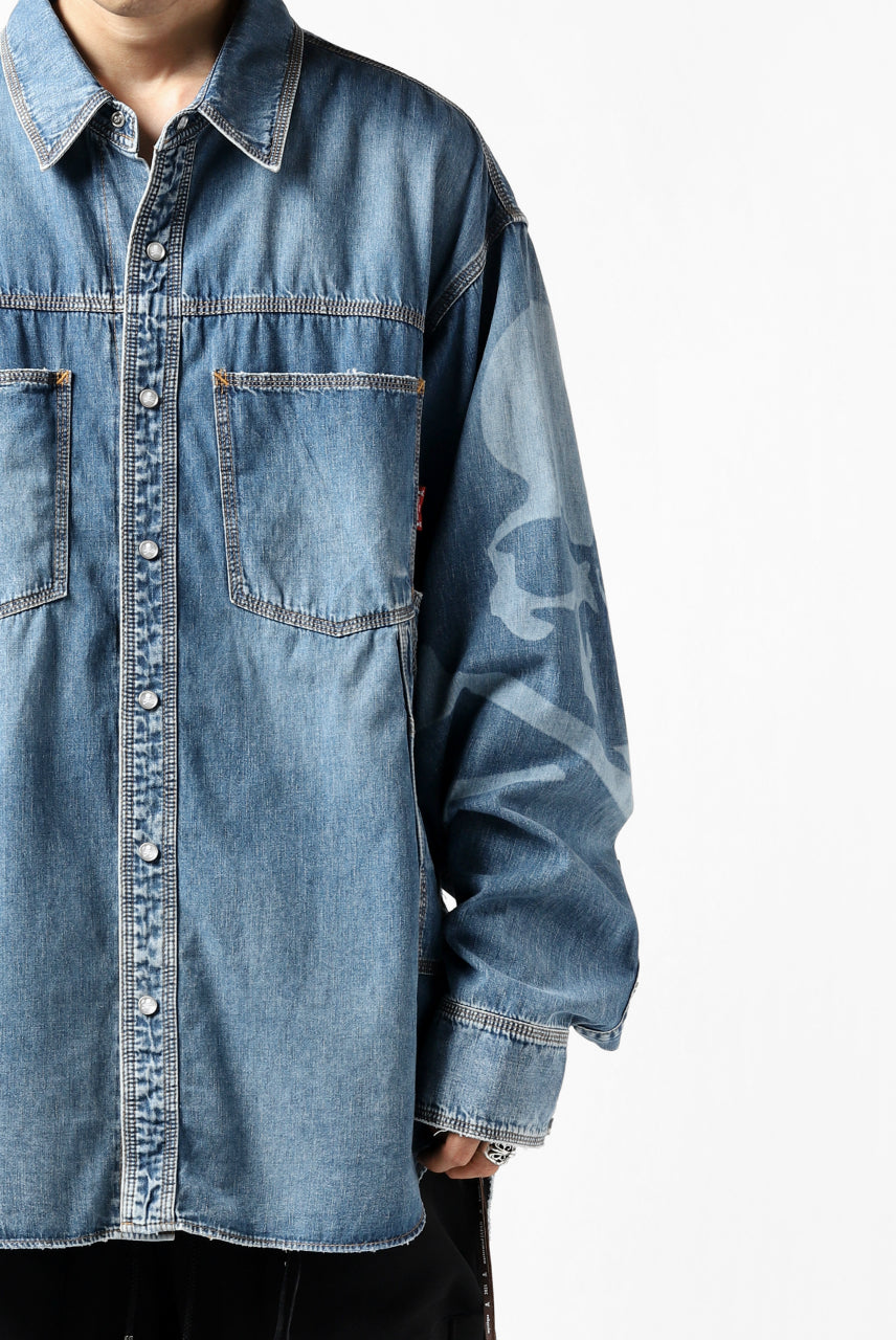 Load image into Gallery viewer, mastermind JAPAN WORK SHIRT / LIGHT OZ DENIM (INDIGO)