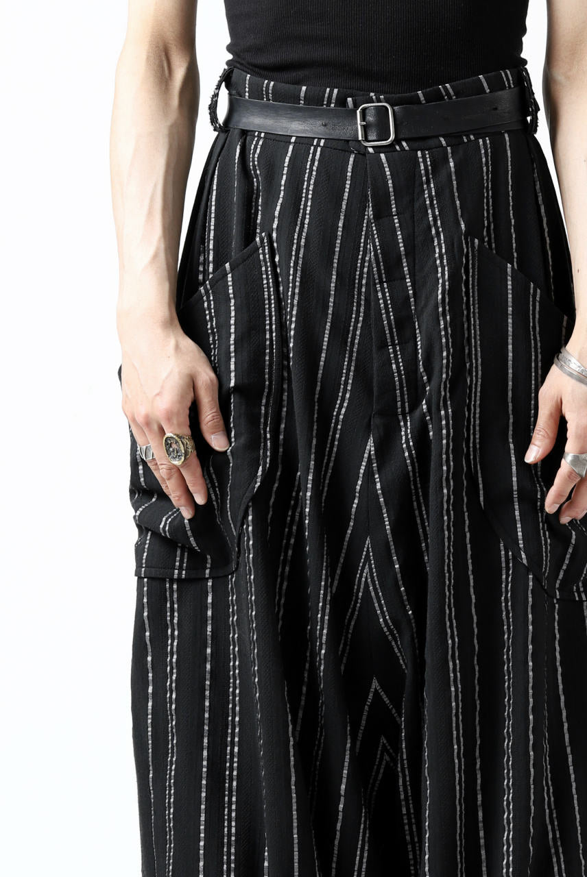 画像をギャラリービューアに読み込む, SOSNOVSKA exclusive LOADED POCKETS PANTS (BLACK × SILVER STRIPE)