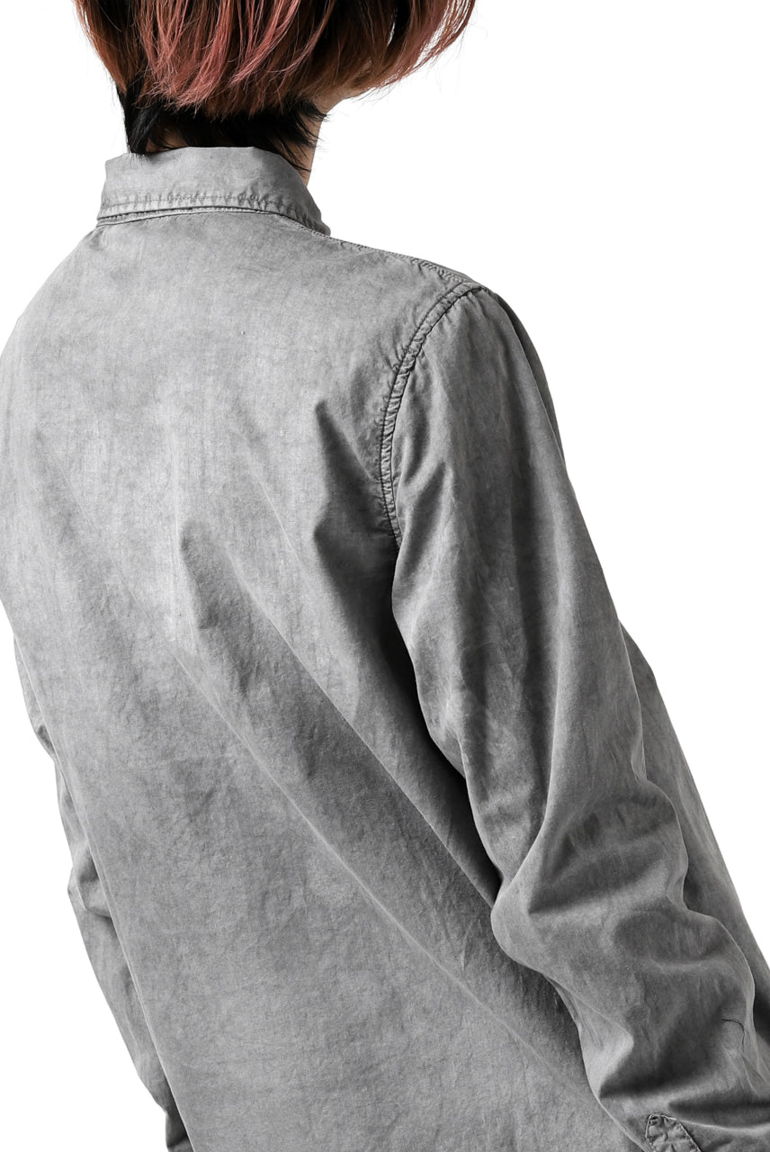 Load image into Gallery viewer, daub PLAIN COLLAR SHIRT / COLD DYED ORGANIC COTTON (GREY)