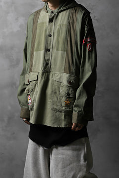 画像をギャラリービューアに読み込む, CHANGES VINTAGE REMAKE MILITARY HOODIE SHIRT-PARKA (KHAKI #A)