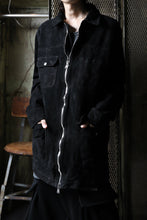 Load image into Gallery viewer, ISAMU KATAYAMA BACKLASH SUEDE COVER ALL BLOUSON / JAPAN CALF (WHITE TANNED / BLACK)