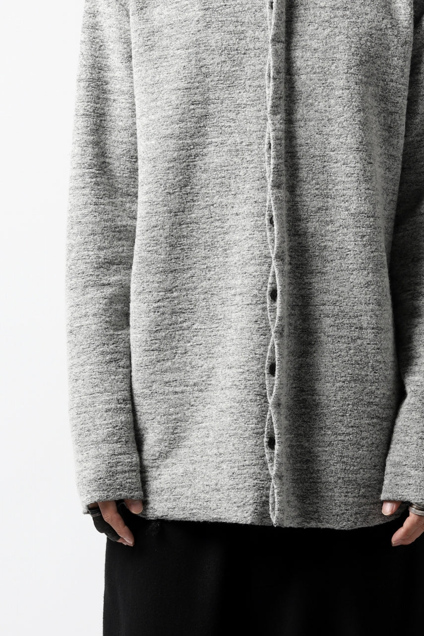 画像をギャラリービューアに読み込む, ierib MINIMAL SHIRT / COMPRESSED PILE KNIT (GREY)