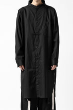 画像をギャラリービューアに読み込む, Y's STAND COLLAR LONG SHIRT / THIN TWILL (BLACK)