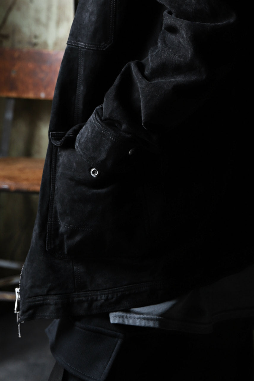 画像をギャラリービューアに読み込む, ISAMU KATAYAMA BACKLASH COVERALL JACKET / REVERSE CALF OBJECT DYED (BLACK)