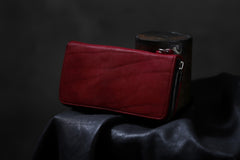 Load image into Gallery viewer, ISAMU KATAYAMA BACKLASH exclusive ROUND FASTNER WALLET / DOUBLE-SHOULDER OBJECT DYED (RED)