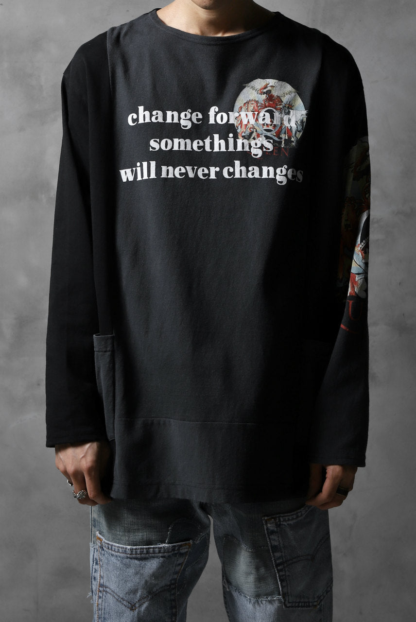 画像をギャラリービューアに読み込む, CHANGES VINTAGE REMAKE BOAT-NECK BAND L/S TEE (BLACK #F)