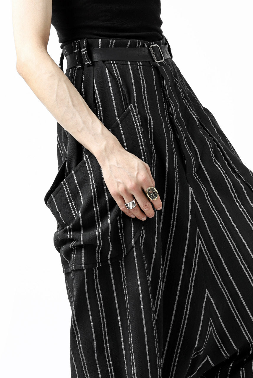 画像をギャラリービューアに読み込む, SOSNOVSKA exclusive LOADED POCKETS PANTS (BLACK × SILVER STRIPE)
