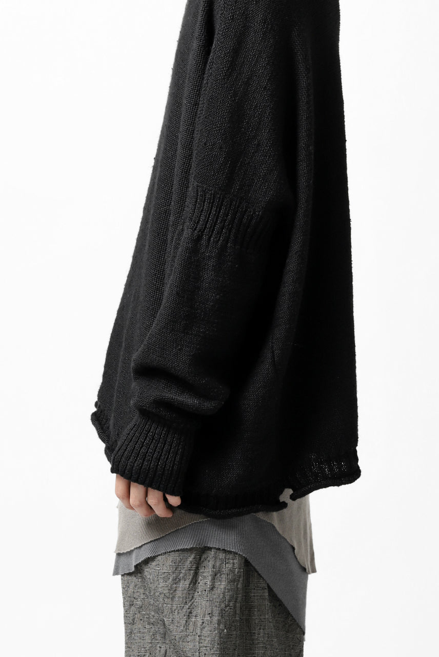 画像をギャラリービューアに読み込む, KLASICA PYKE LOOSE KNIT PULLOVER / LINEN ROVING 5G (BLACK)