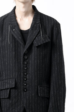 画像をギャラリービューアに読み込む, KLASICA HUNTS 10 BUTTONS DOLL BLAZER / LIGHT WEIGHT BLUR STRIPES (INK BLACK)