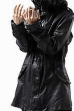 Load image into Gallery viewer, ISAMU KATAYAMA BACKLASH MODS COAT / GOAT LEATHER (GARMENT + SPRAY DYED BLACK)