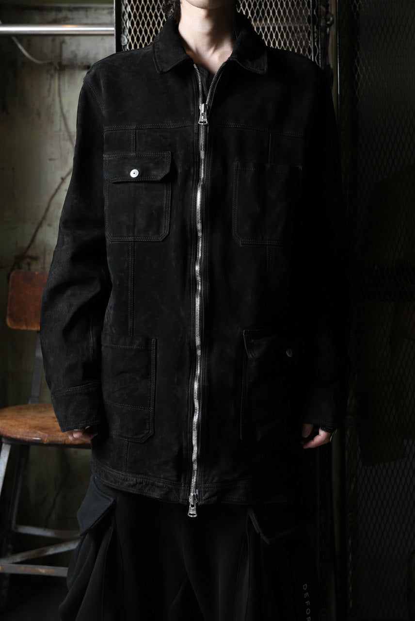 画像をギャラリービューアに読み込む, ISAMU KATAYAMA BACKLASH COVERALL JACKET / REVERSE CALF OBJECT DYED (BLACK)