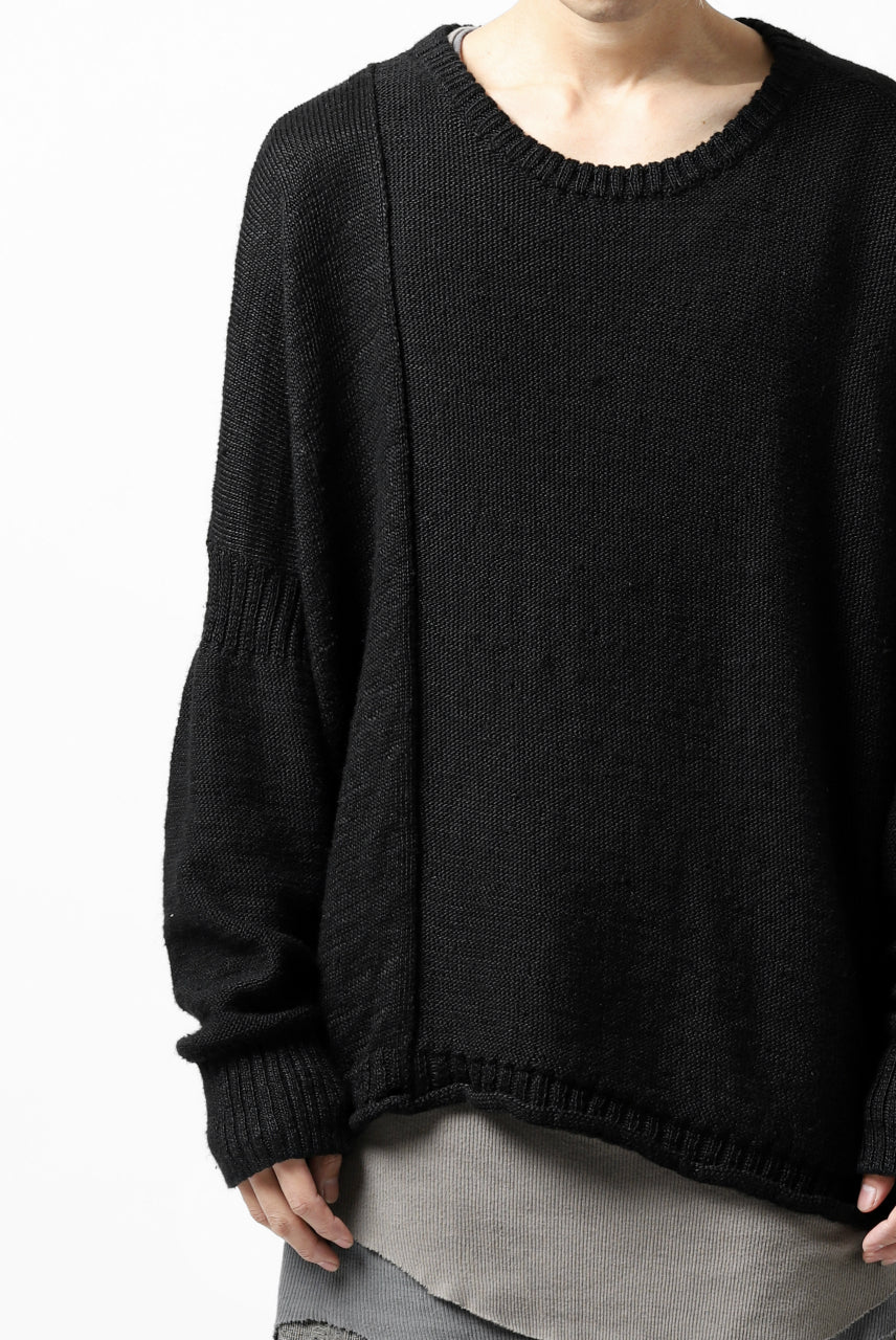 画像をギャラリービューアに読み込む, KLASICA PYKE LOOSE KNIT PULLOVER / LINEN ROVING 5G (BLACK)