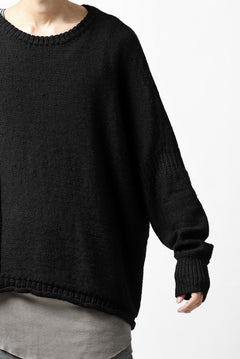 画像をギャラリービューアに読み込む, KLASICA PYKE LOOSE KNIT PULLOVER / LINEN ROVING 5G (BLACK)