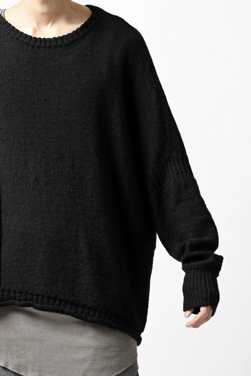 画像をギャラリービューアに読み込む, KLASICA PYKE LOOSE KNIT PULLOVER / LINEN ROVING 5G (BLACK)