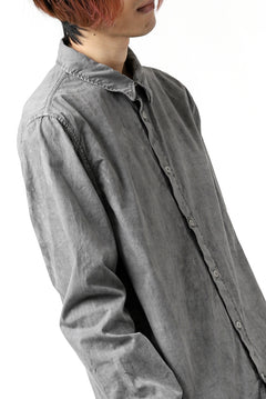Load image into Gallery viewer, daub PLAIN COLLAR SHIRT / COLD DYED ORGANIC COTTON (GREY)