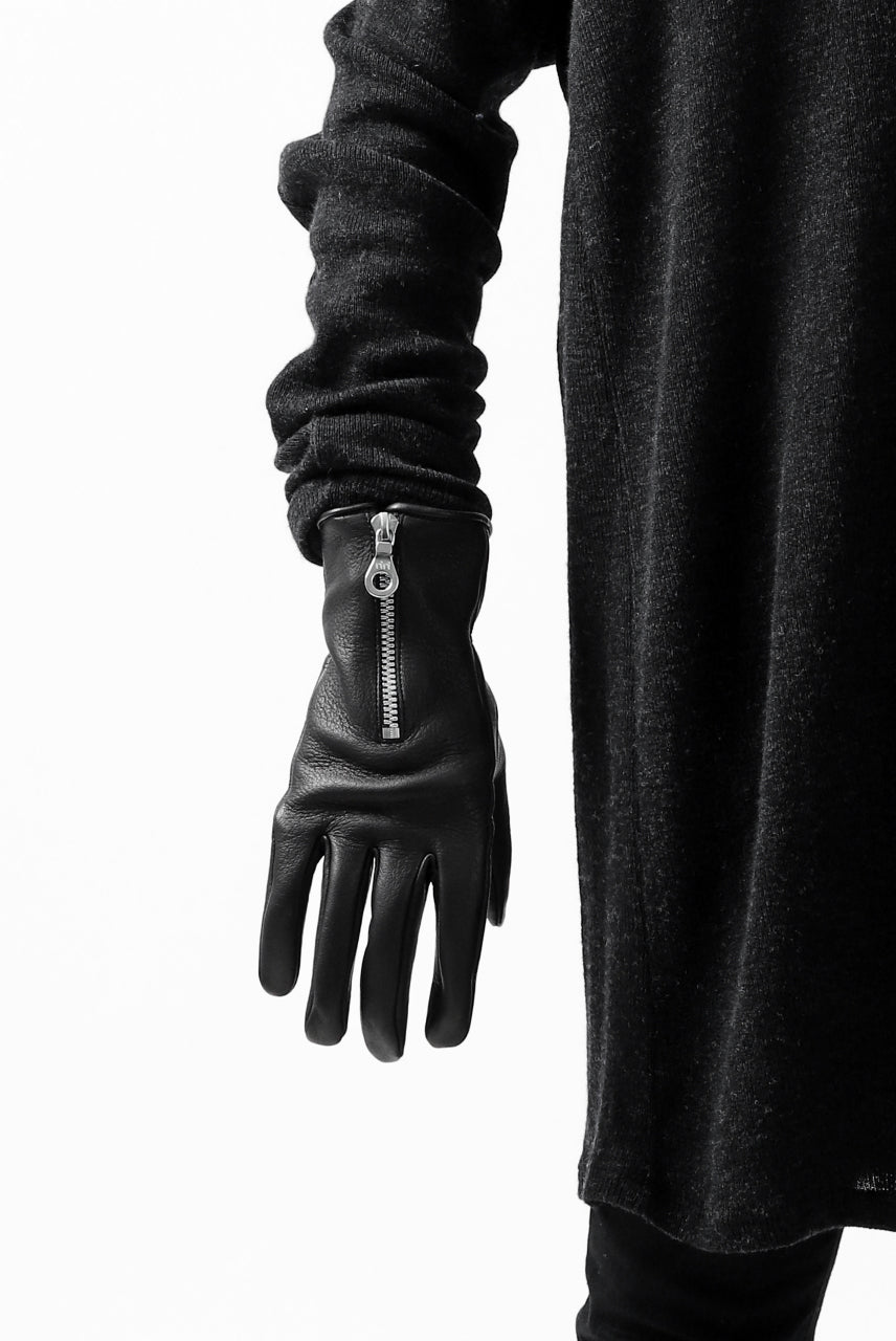 画像をギャラリービューアに読み込む, ISAMU KATAYAMA BACKLASH SMOOTH DEERSKIN ZIPPER GLOVE (BLACK)