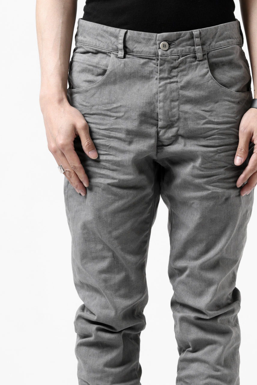 Load image into Gallery viewer, daub ERGONOMIC SKINNY PANTS / COLD DYED LIGHT TWILL (GREY)