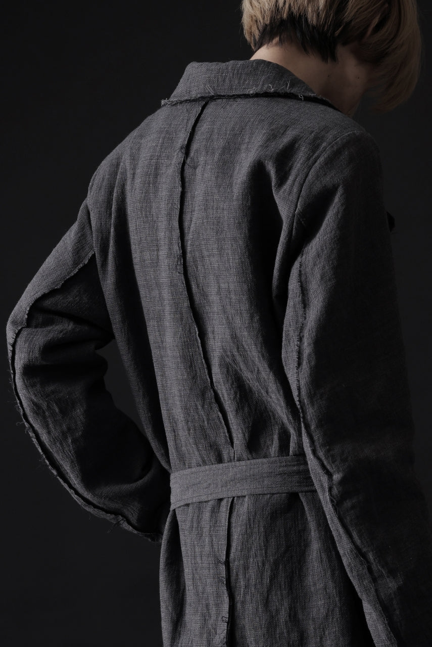 画像をギャラリービューアに読み込む, daub OFFICERS OVER COAT / VIRGIN WOOL + METALLIC FIBER (DARK GREY)