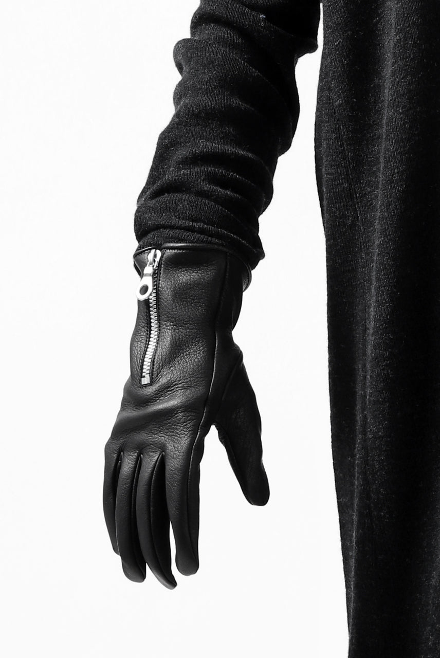 画像をギャラリービューアに読み込む, ISAMU KATAYAMA BACKLASH SMOOTH DEERSKIN ZIPPER GLOVE (BLACK)